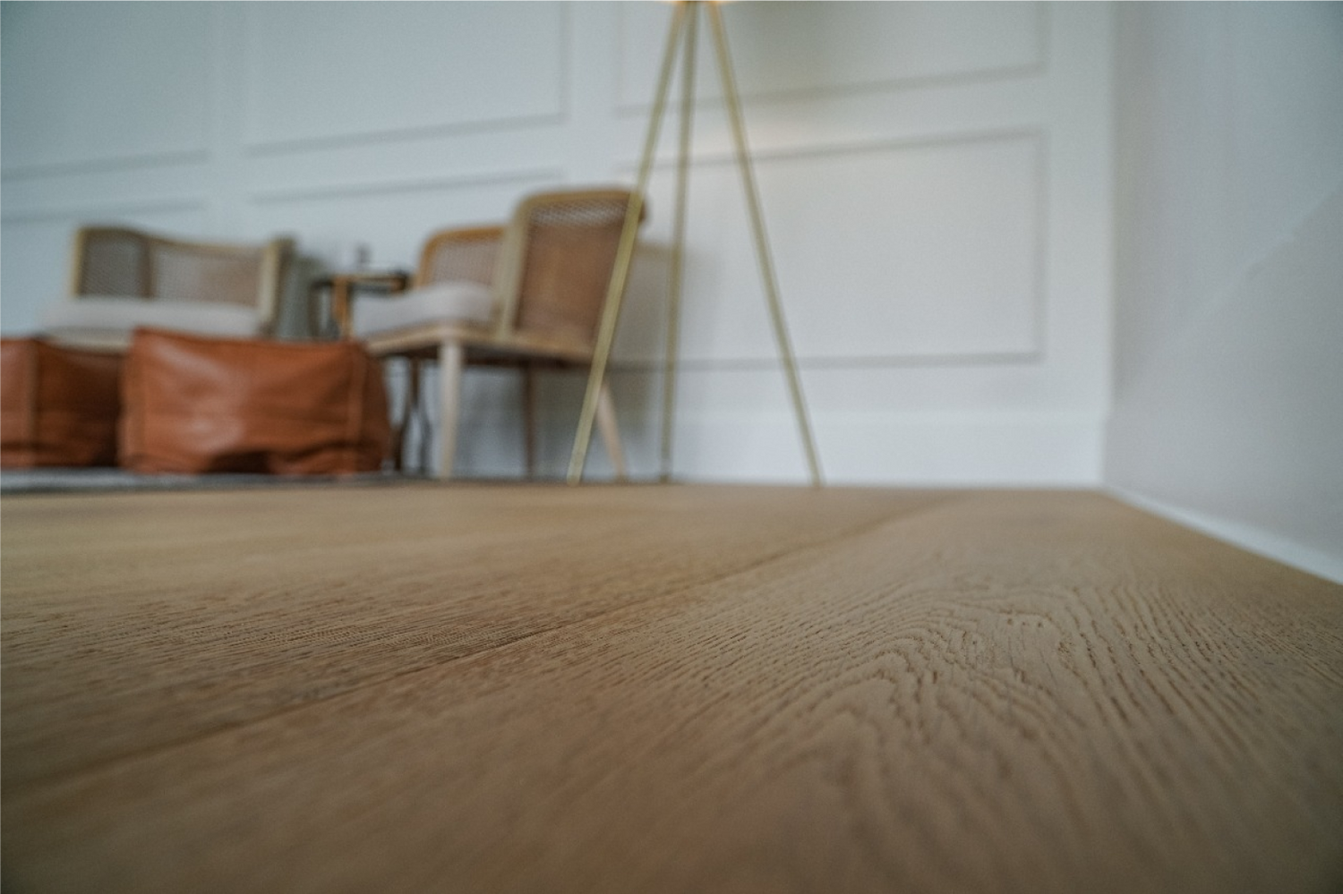 close up of white oak flooring boards